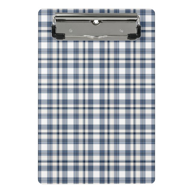 Blaues weißes kariertes 1 mini klemmbrett (Vorderseite)