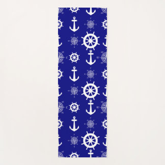 Blaues weißes Küstenschiff Yogamatte