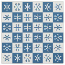 Blaues weißes Schneeflocken Prüfmuster Stoff