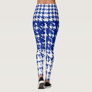 Blaues weißes Schweden-Winter-Hahnentrittmuster Leggings