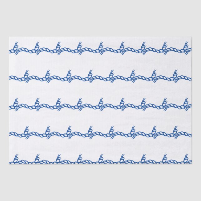 Blaues weißes Segel-Wellenmuster Geschenk Seidenpapier (Vorderseite)