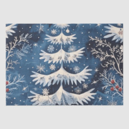 Blaues Weißes Weihnachtsbaum - Holiday Tissue Pape Seidenpapier