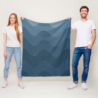 Blaues wellenförmiges Muster Fleecedecke