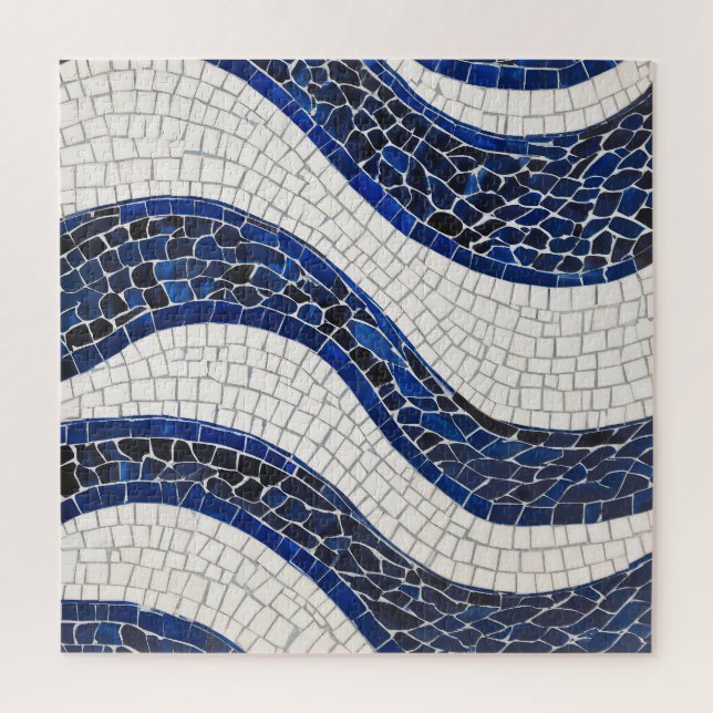 Blaues Wellenmuster 04 Puzzle (Vertikal)