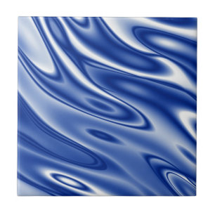 Blaues Wellenmuster Fliese