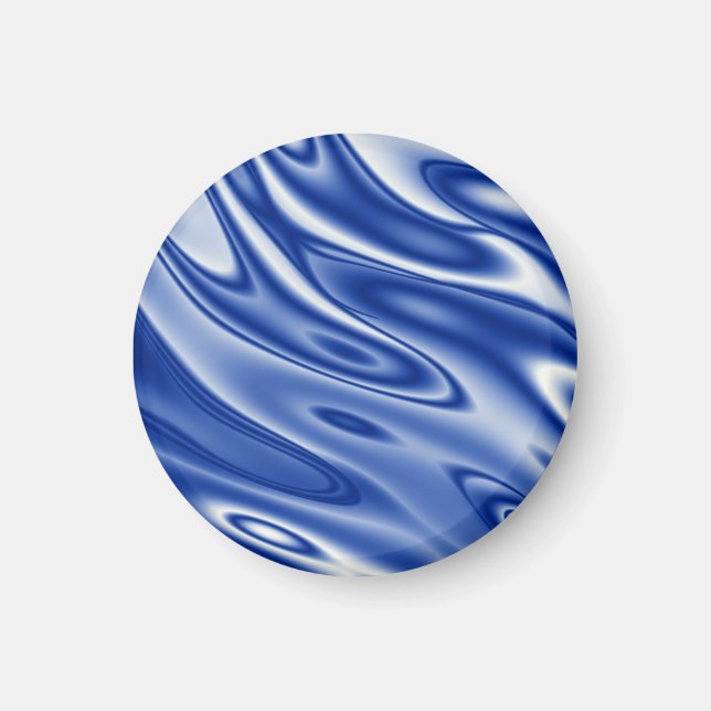 Blaues Wellenmuster Magnet (Vorne)