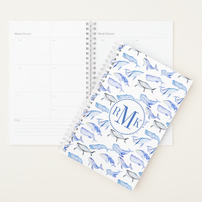 Blaues Whale-Muster Planer (Anzeige)