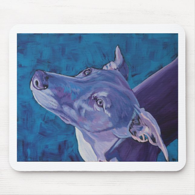 Blaues Whippet Mousepad (Vorne)