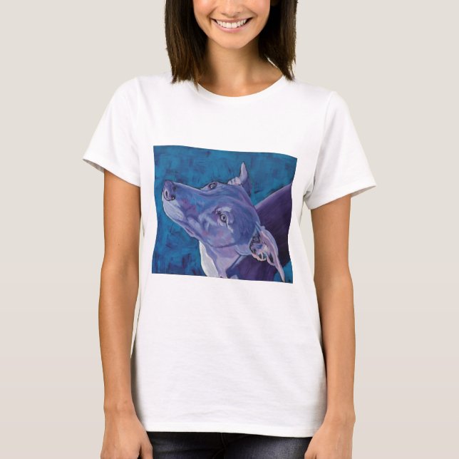 Blaues Whippet T-Shirt (Vorderseite)