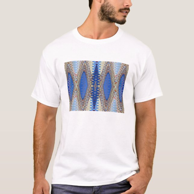 Blaues wiederholendes T-Shirt (Vorderseite)