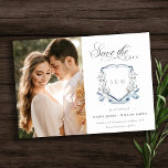 Blaues Wildblume-Aquarellfarben-Monogramm-Foto-Wap Save The Date<br><div class="desc">Pastel Wildblume Aquarellkollektion - eine elegante Aquarellfarben Illustration der Aquarelle mit zarten Wildblumen mit moderner minimaler Touch. Ideal für Ihre moderne Blumenhochzeit & Partys. Es ist sehr einfach, mit Ihren persönlichen Daten zu personalisieren. Wenn Sie ein anderes passendes Produkt oder eine Anpassung benötigen, wenden Sie sich bitte per E-Mail an...</div>