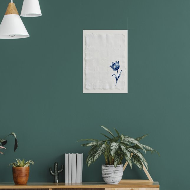 Blaues Wildblumen-Botanik-Poster Poster (Wohnzimmer 1)