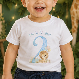 Blaues Wildes und Zwei Zweiter Geburtstag Baby-Shi Baby T-shirt