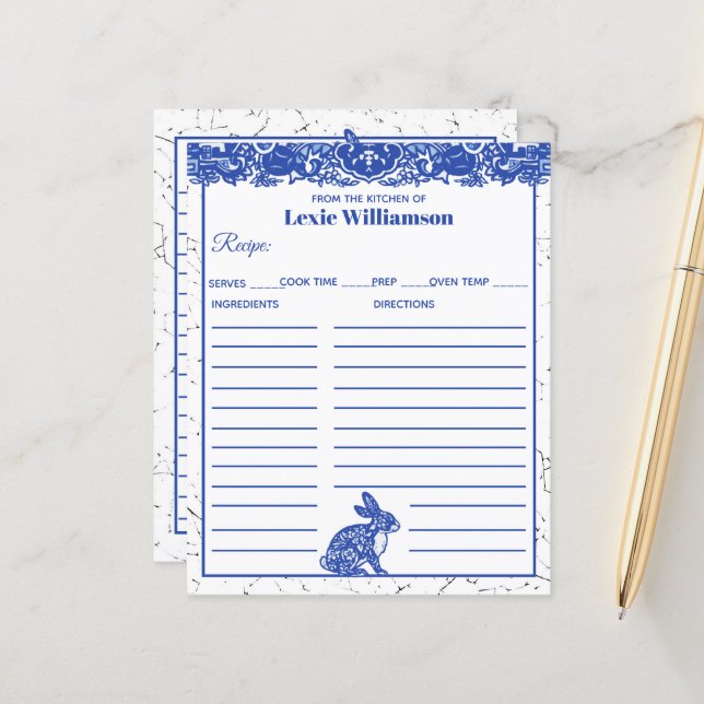 Blaues Wildkaninchen aus Küche nach Maß (Vorderseite/Rückseite Beispiel)