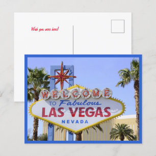 Blaues Willkommensschild Nevada Las Vegas Postkart Postkarte