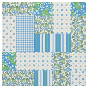 Blaues Winden-Imitat-Patchwork-Muster-Gewebe Stoff