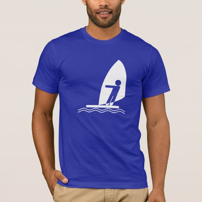 Blaues Windsurfing T-Shirt (Vorderseite)