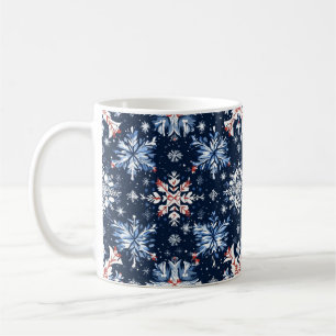 Blaues Wintermuster Kaffeetasse