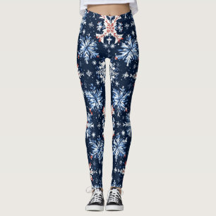 Blaues Wintermuster Leggings