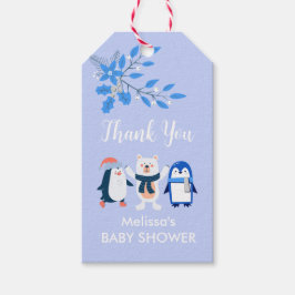 Blaues Winterwunderland Eisbärenpinguine Geschenkanhänger