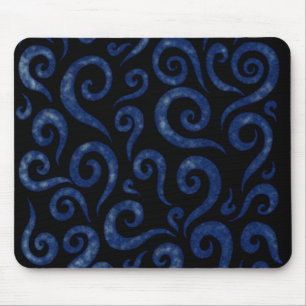 Blaues Wirbel-Muster Mousepad