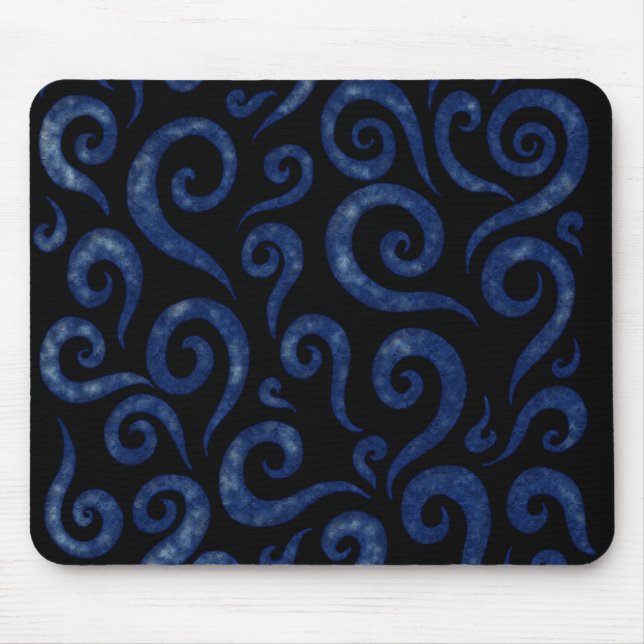 Blaues Wirbel-Muster Mousepad (Vorne)