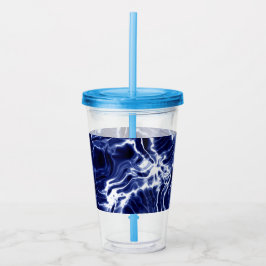 Blaues Wirbles Muster Acryltrinkbecher