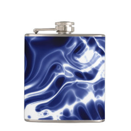 Blaues Wirbles Muster Flachmann