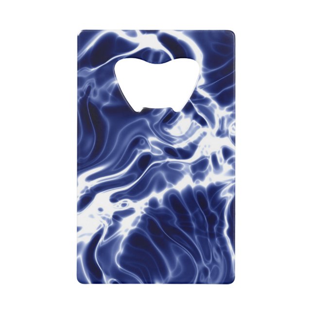 Blaues Wirbles Muster Geldbeutel Flaschenöffner (Vorderseite)