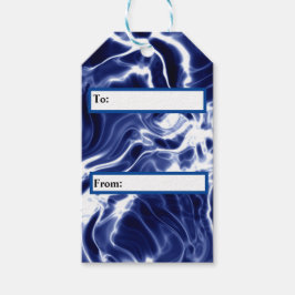 Blaues Wirbles Muster Geschenkanhänger