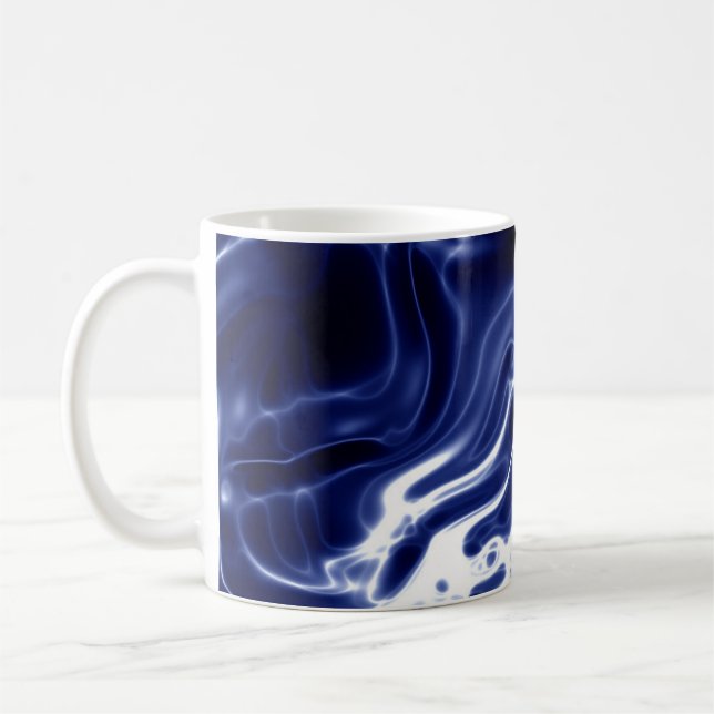 Blaues Wirbles Muster Kaffeetasse (Links)