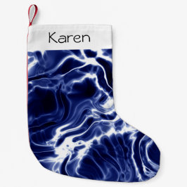 Blaues Wirbles Muster kleiner Weihnachtsweih Strum Weihnachtsstrumpf