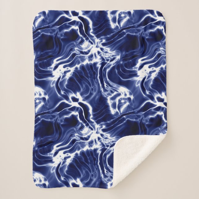 Blaues Wirbles Muster Sherpadecke (Vorderseite)