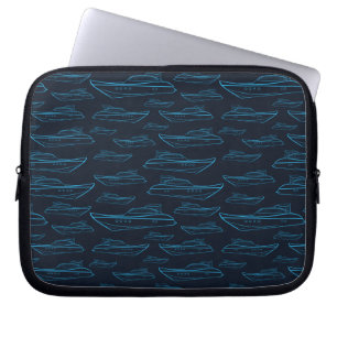 Blaues Yacht-Muster Laptopschutzhülle