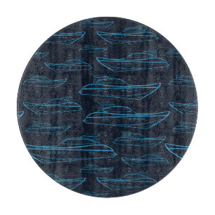 Blaues Yacht-Muster Schneidebrett