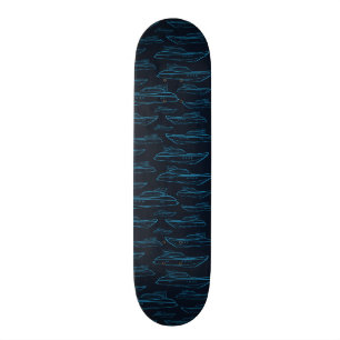 Blaues Yacht-Muster Skateboard