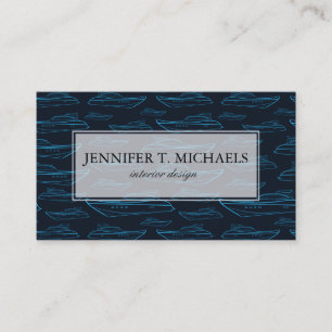 Blaues Yacht-Muster Visitenkarte