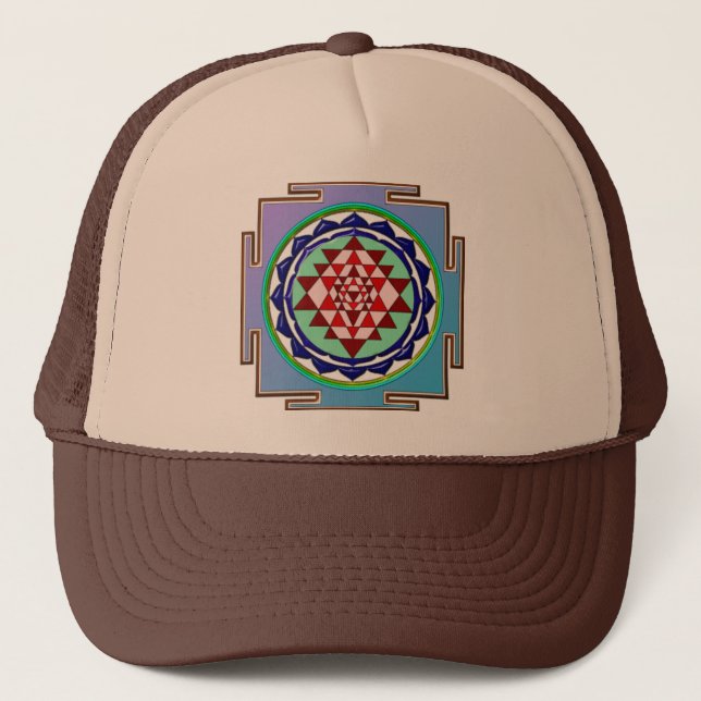 BLAUES YANTRA TRUCKERKAPPE (Vorderseite)