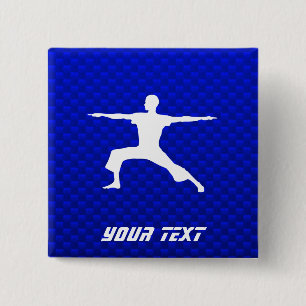 Blaues Yoga Button