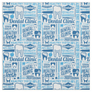 Blaues zahnmedizinisches Klinik-Muster Stoff