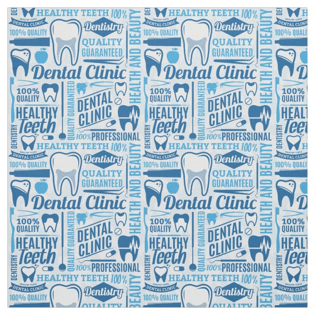 Blaues zahnmedizinisches Klinik-Muster Stoff (Muster)