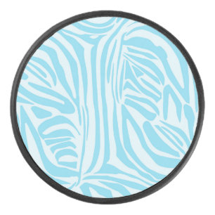 Blaues Zebra-Muster Eishockey Puck