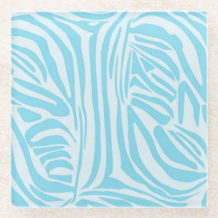 Blaues Zebra-Muster Glasuntersetzer