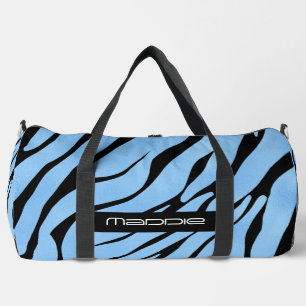 Blaues Zebra-Streifen-Muster Duffle Bag