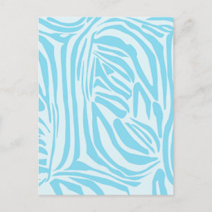 Blaues Zebramuster Postkarte