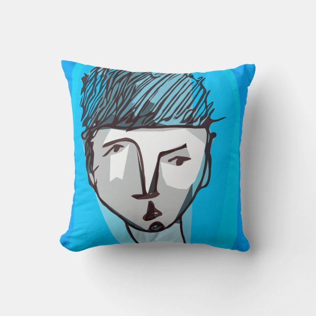 blaues Zeitraumkissen Kissen (Vorderseite)