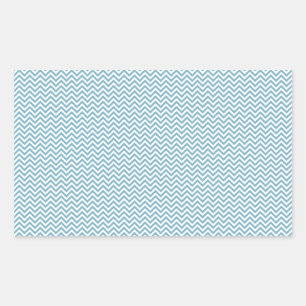 Blaues Zickzack mit Monogramm Rechteckiger Aufkleber