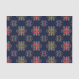 blaues Ziermuster Seidenpapier