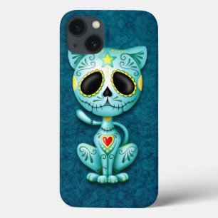 Blaues Zombie-Zuckerkätzchen iPhone 13 Hülle