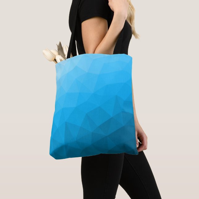 Blaues zyangradientengeometrisches Messprofil Drei (Von Nahem)